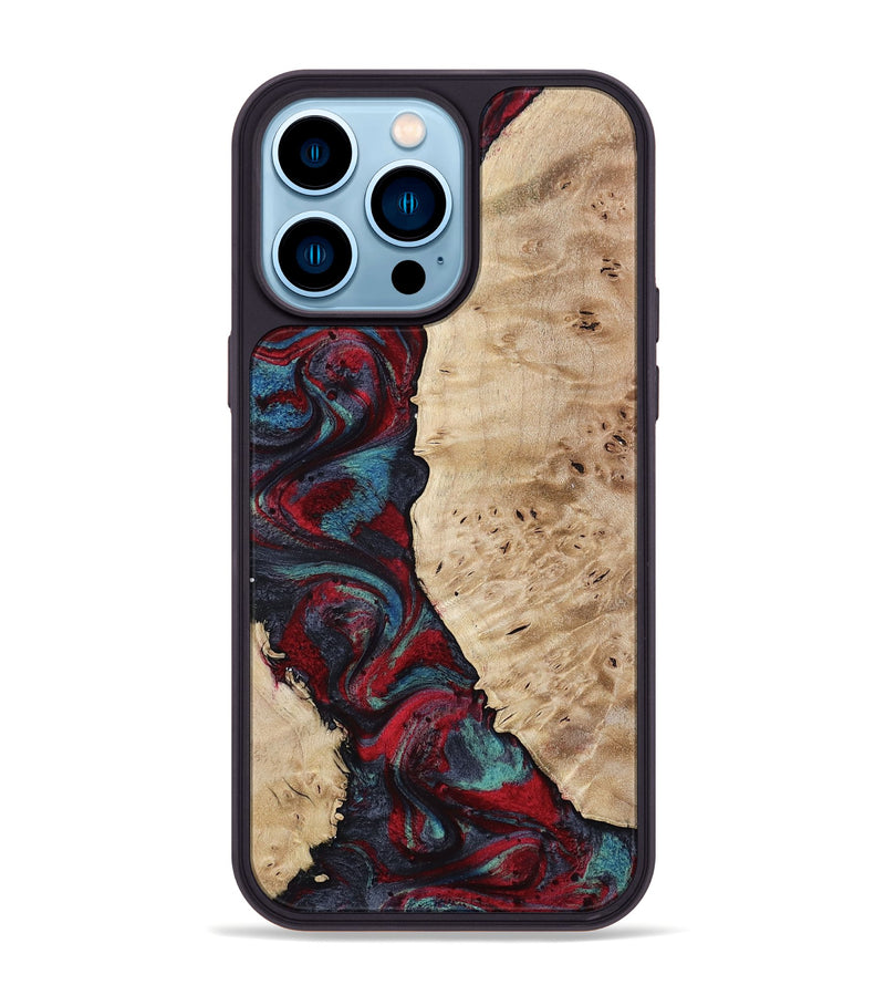 iPhone 14 Pro Max Wood Phone Case - Jenesis (Red, 797436)