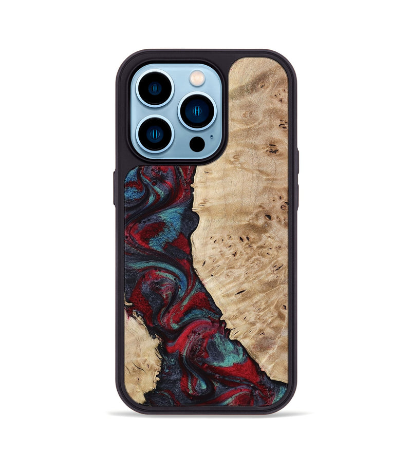 iPhone 14 Pro Wood Phone Case - Jenesis (Red, 797436)