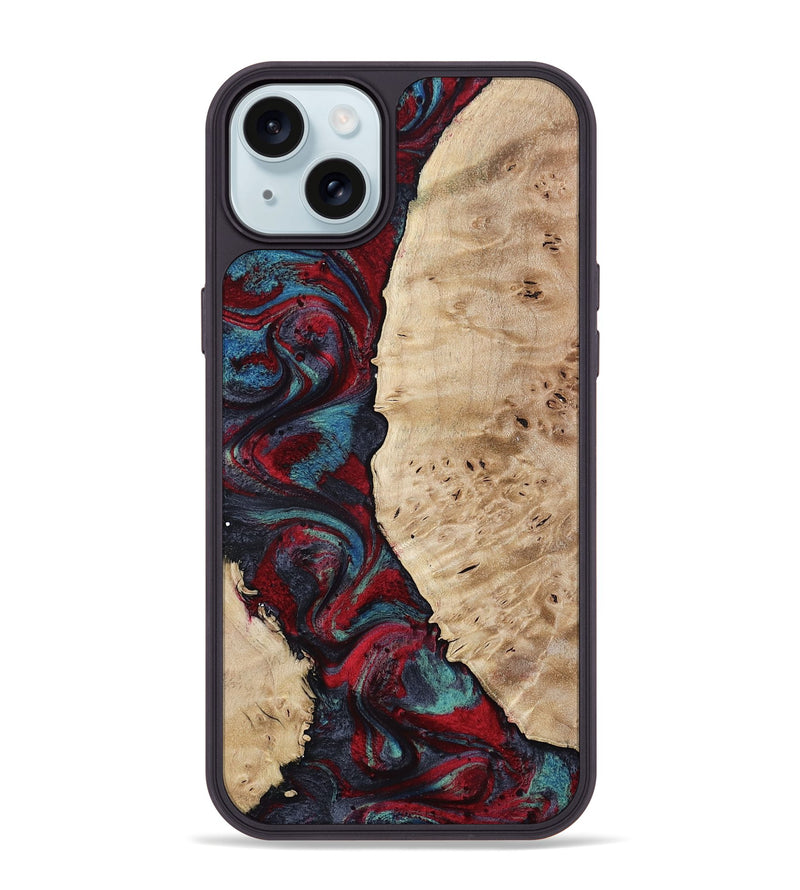 iPhone 15 Plus Wood Phone Case - Jenesis (Red, 797436)