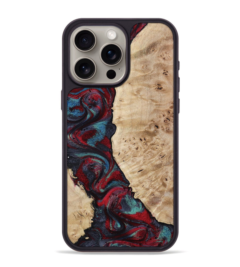 iPhone 15 Pro Max Wood Phone Case - Jenesis (Red, 797436)