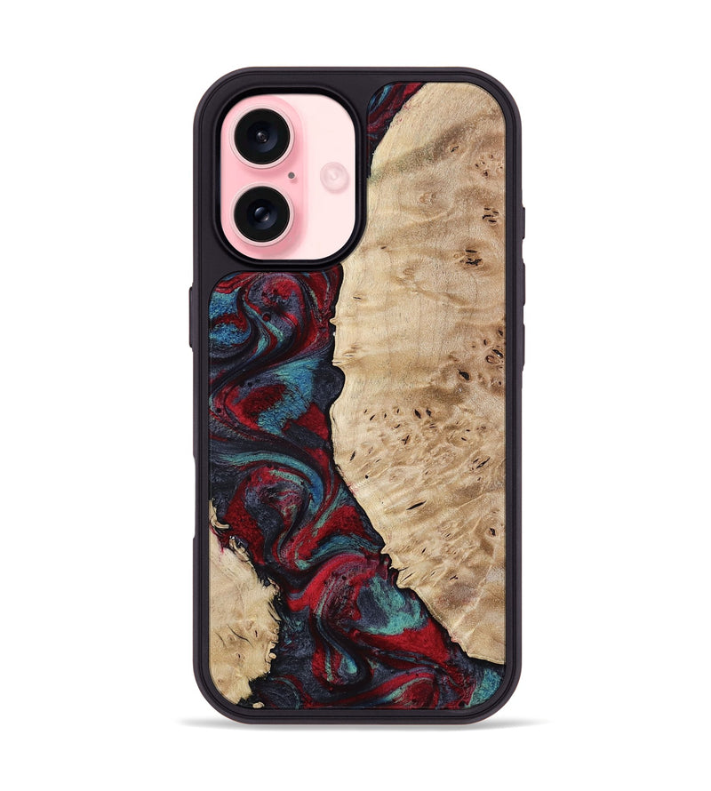 iPhone 16 Wood Phone Case - Jenesis (Red, 797436)