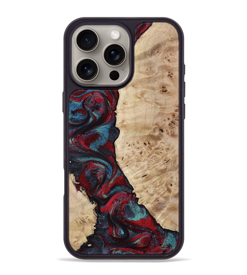 iPhone 16 Pro Max Wood Phone Case - Jenesis (Red, 797436)