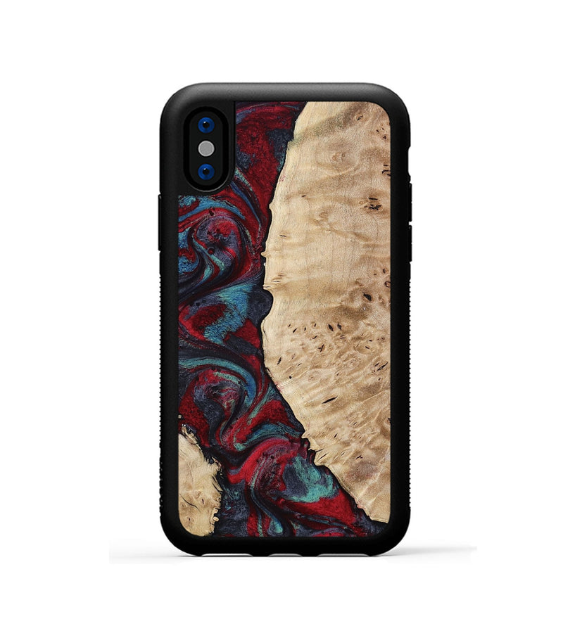 iPhone Xs Wood Phone Case - Jenesis (Red, 797436)
