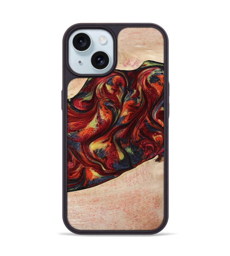 iPhone 15 Wood Phone Case - Eve (Red, 797437)