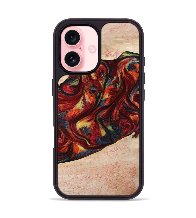 iPhone 16 Wood Phone Case - Eve (Red, 797437)