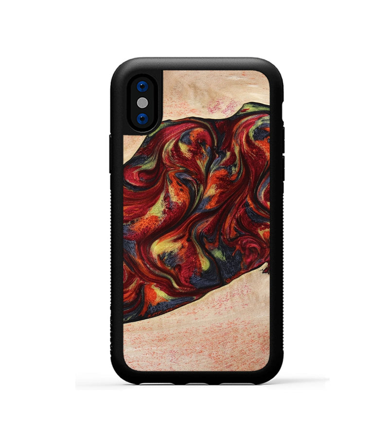 iPhone Xs Wood Phone Case - Eve (Red, 797437)