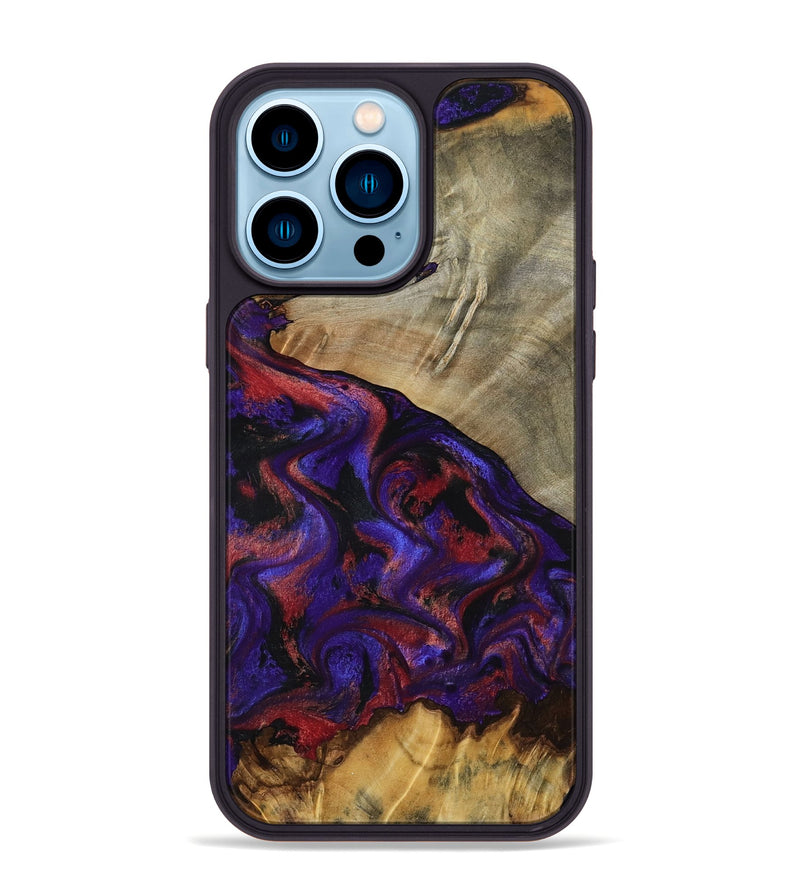 iPhone 14 Pro Max Wood Phone Case - Darcie (Purple, 797438)