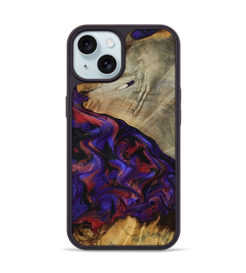 iPhone 15 Wood Phone Case - Darcie (Purple, 797438)
