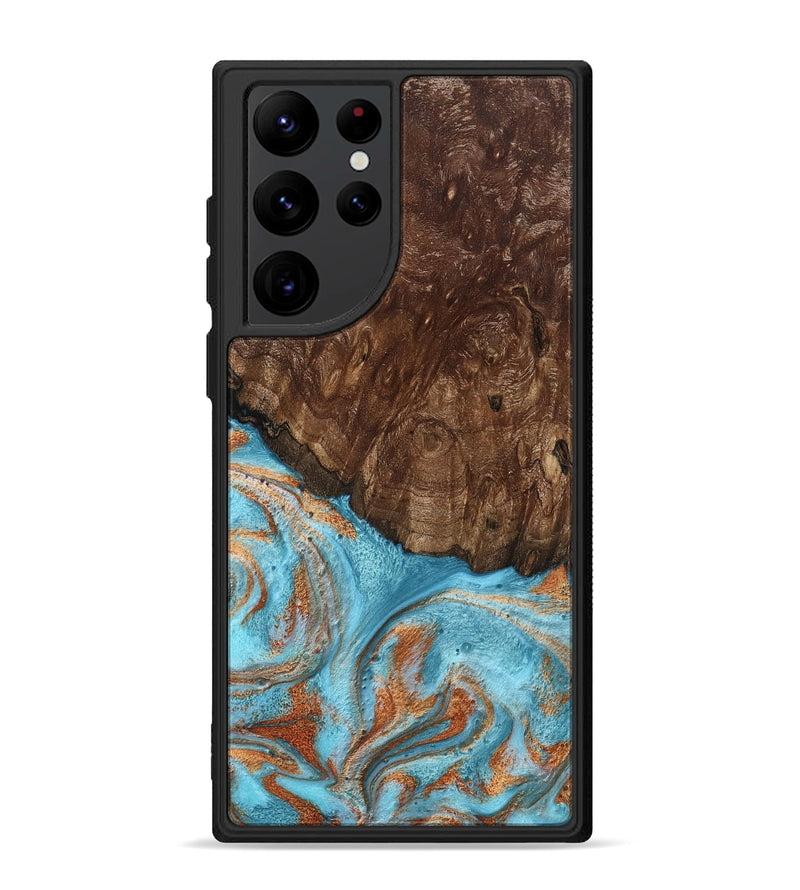 Galaxy S22 Ultra Wood Phone Case - Jerrod (Teal & Gold, 797450)