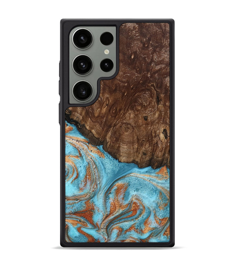 Galaxy S24 Ultra Wood Phone Case - Jerrod (Teal & Gold, 797450)