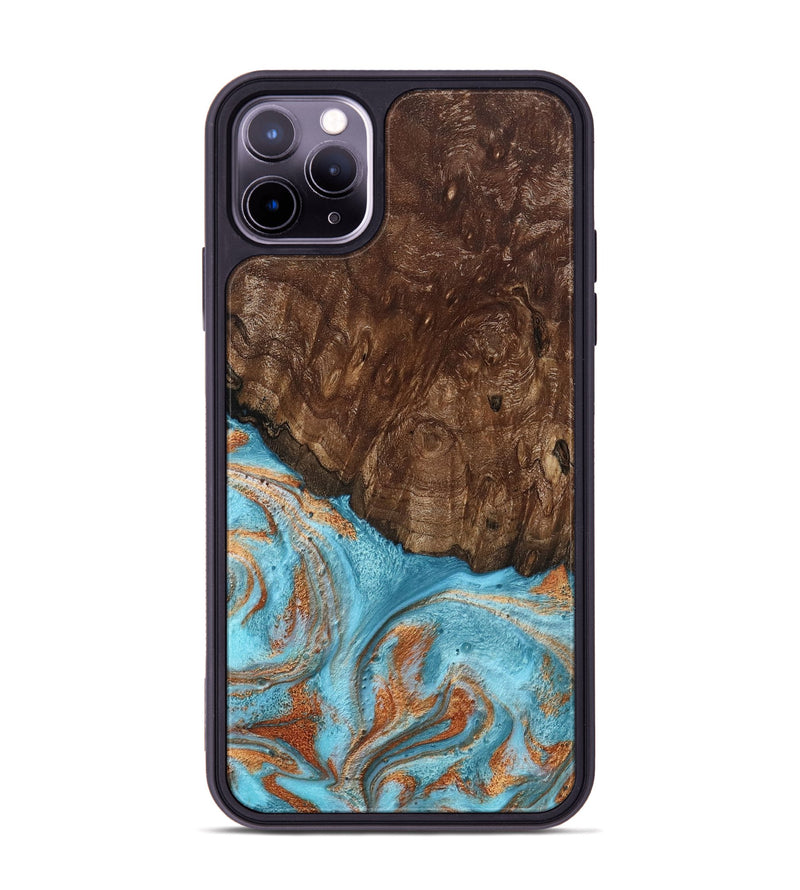 iPhone 11 Pro Max Wood Phone Case - Jerrod (Teal & Gold, 797450)