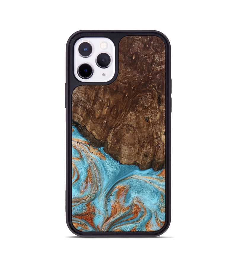 iPhone 11 Pro Wood Phone Case - Jerrod (Teal & Gold, 797450)