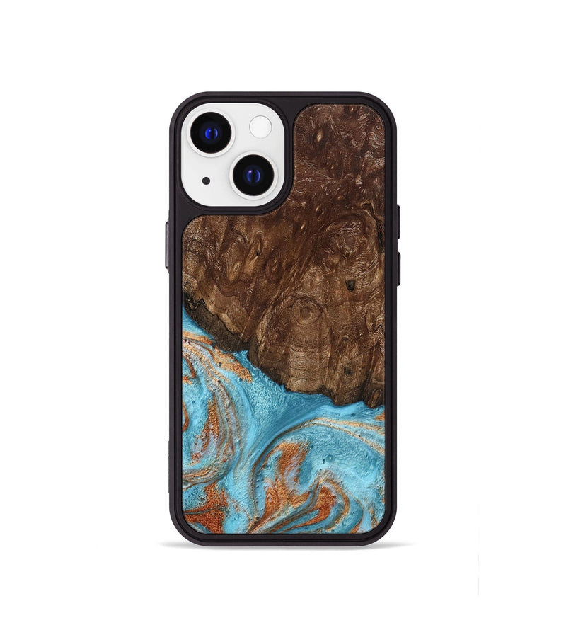 iPhone 13 mini Wood Phone Case - Jerrod (Teal & Gold, 797450)