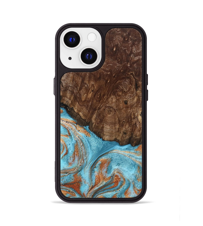 iPhone 13 Wood Phone Case - Jerrod (Teal & Gold, 797450)