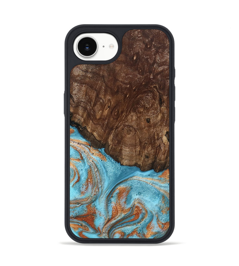 iPhone 16e Wood Phone Case - Jerrod (Teal & Gold, 797450)