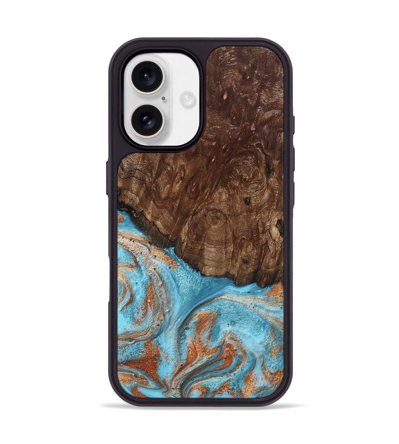 iPhone 17 Wood Phone Case - Jerrod (Teal & Gold, 797450)