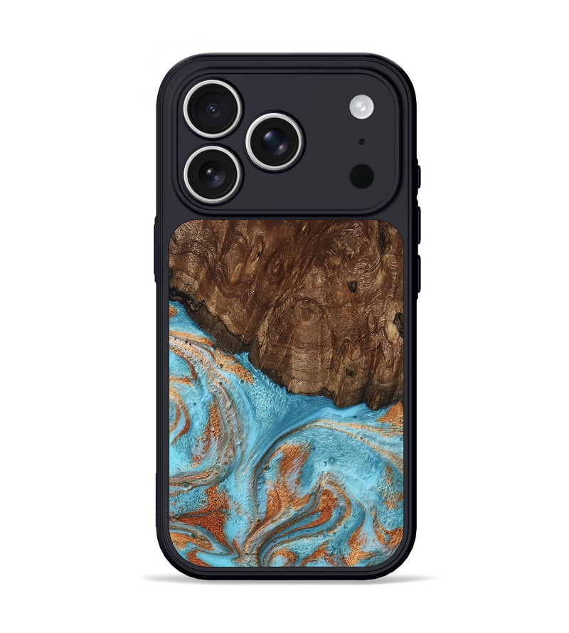 iPhone 17 Pro Wood Phone Case - Jerrod (Teal & Gold, 797450)