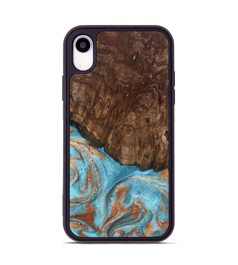 iPhone Xr Wood Phone Case - Jerrod (Teal & Gold, 797450)