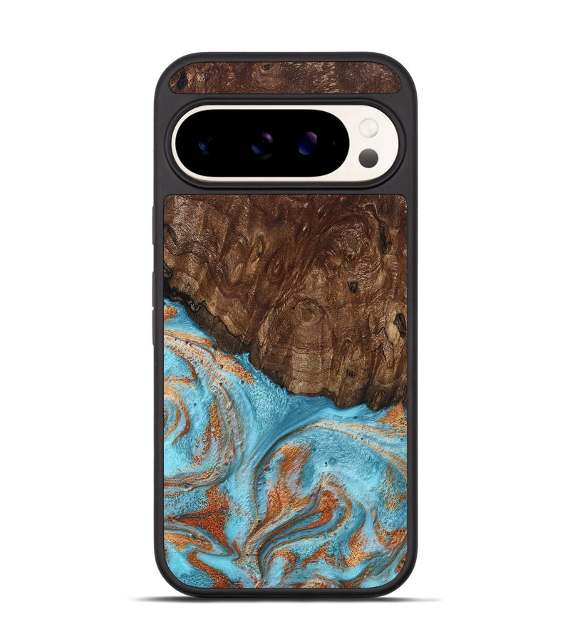 Pixel 9 Pro Wood Phone Case - Jerrod (Teal & Gold, 797450)
