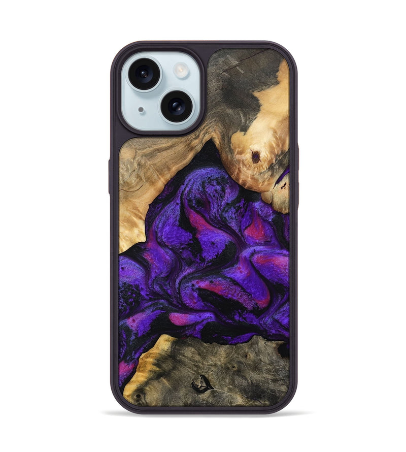 iPhone 15 Wood Phone Case - Tennie (Purple, 797458)