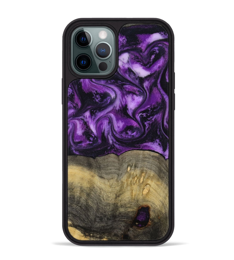 iPhone 12 Pro Max Wood Phone Case - Deidra (Purple, 797459)