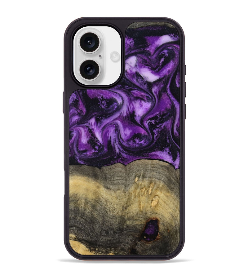 iPhone 16 Plus Wood Phone Case - Deidra (Purple, 797459)