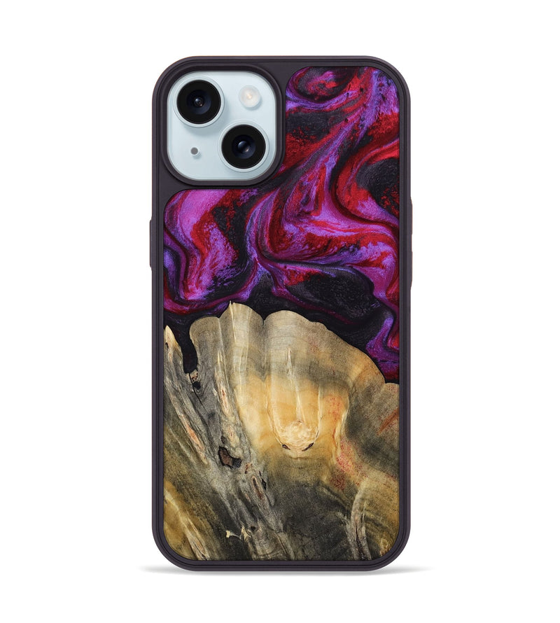 iPhone 15 Wood Phone Case - London (Red, 797766)