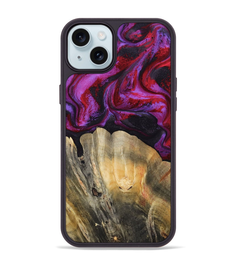 iPhone 15 Plus Wood Phone Case - London (Red, 797766)