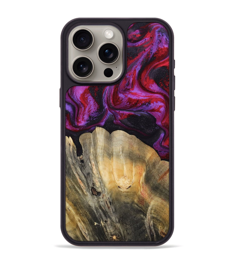 iPhone 15 Pro Max Wood Phone Case - London (Red, 797766)