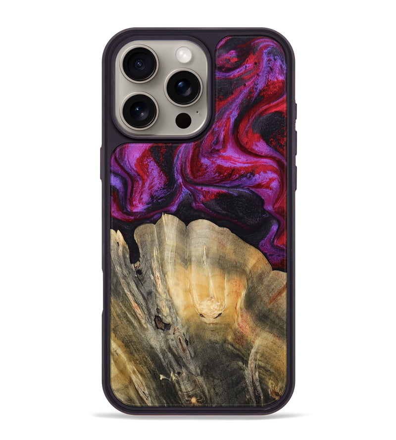 iPhone 16 Pro Max Wood Phone Case - London (Red, 797766)