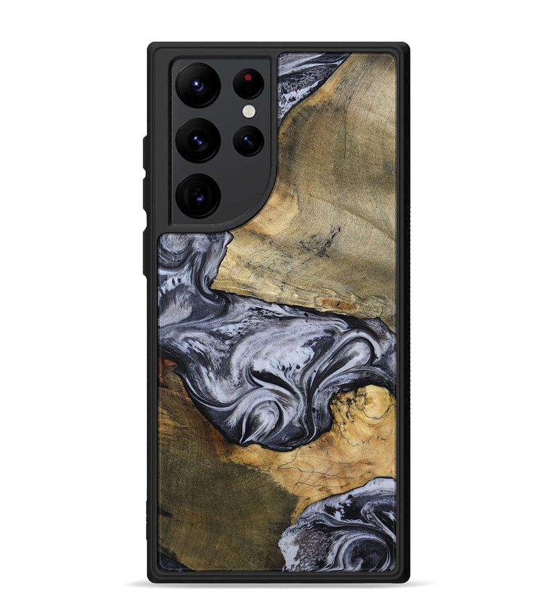 Galaxy S22 Ultra Wood Phone Case - Ahmad (Black & White, 797774)