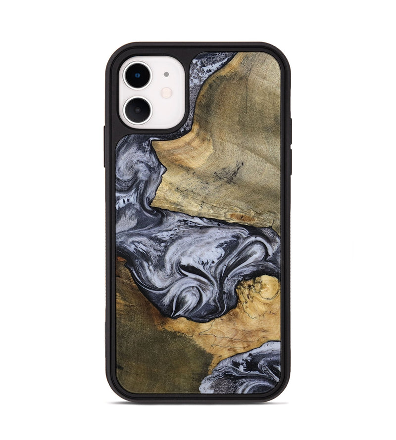 iPhone 11 Wood Phone Case - Ahmad (Black & White, 797774)