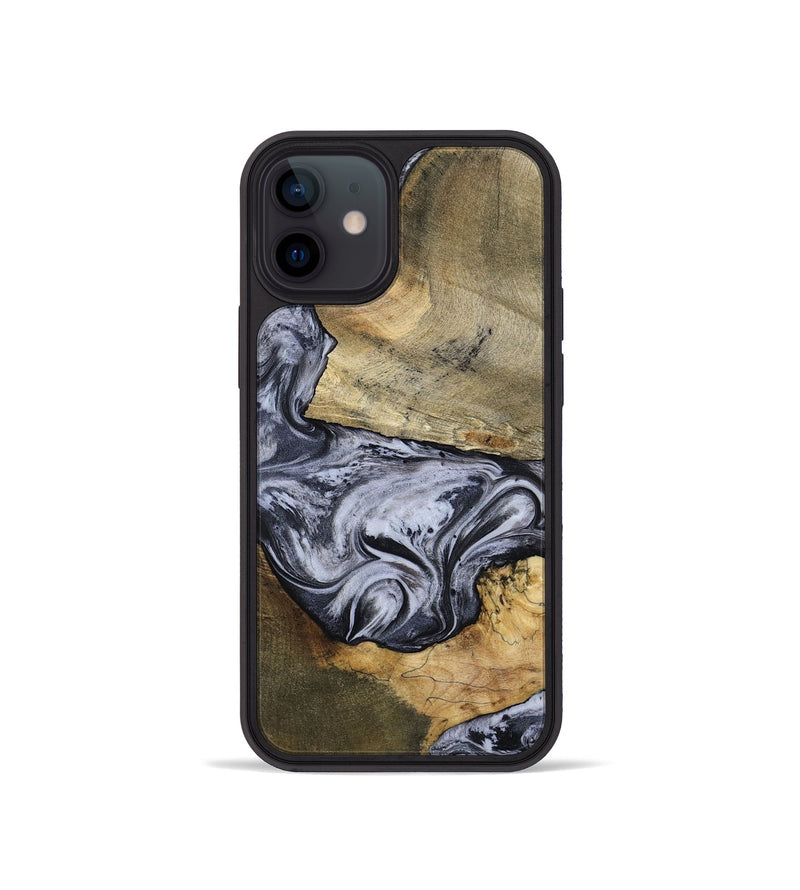 iPhone 12 mini Wood Phone Case - Ahmad (Black & White, 797774)