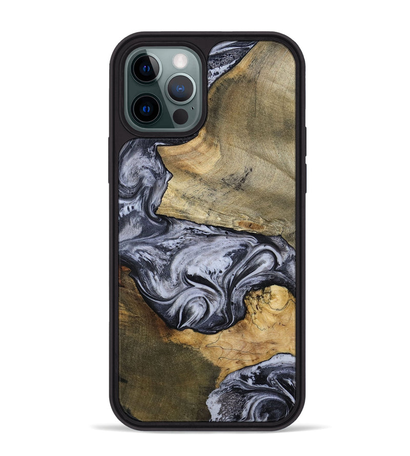iPhone 12 Pro Max Wood Phone Case - Ahmad (Black & White, 797774)