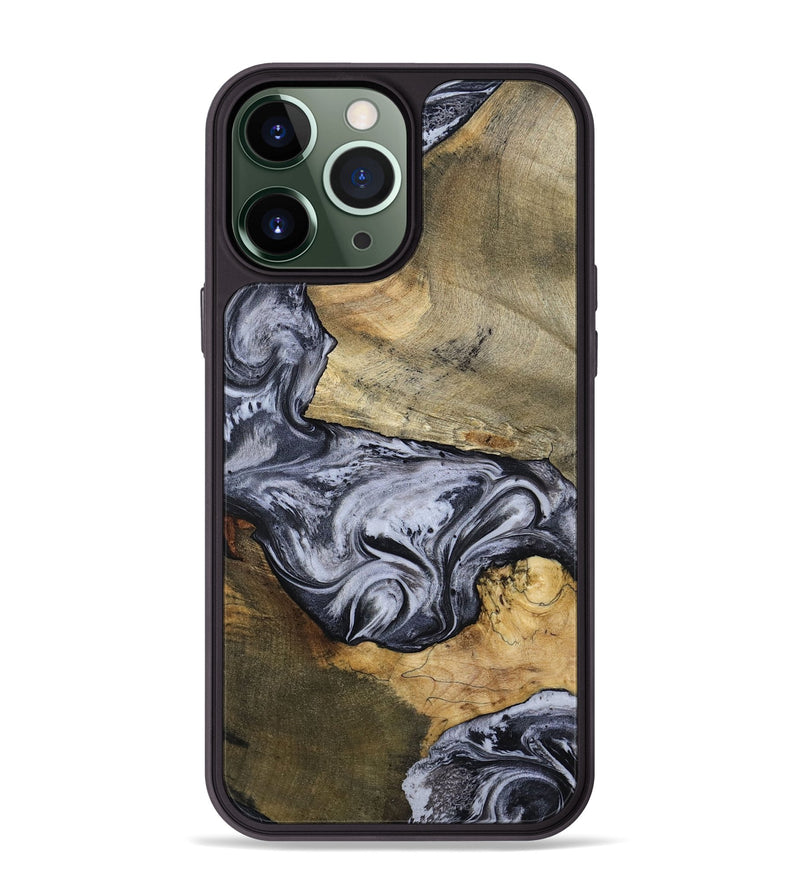 iPhone 13 Pro Max Wood Phone Case - Ahmad (Black & White, 797774)