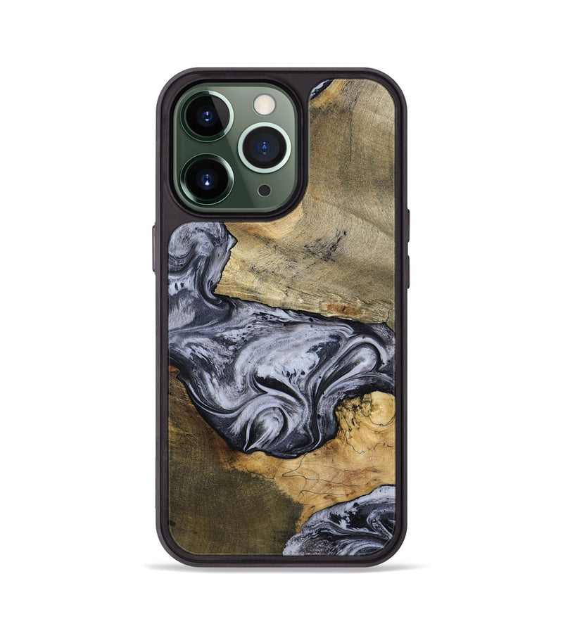 iPhone 13 Pro Wood Phone Case - Ahmad (Black & White, 797774)