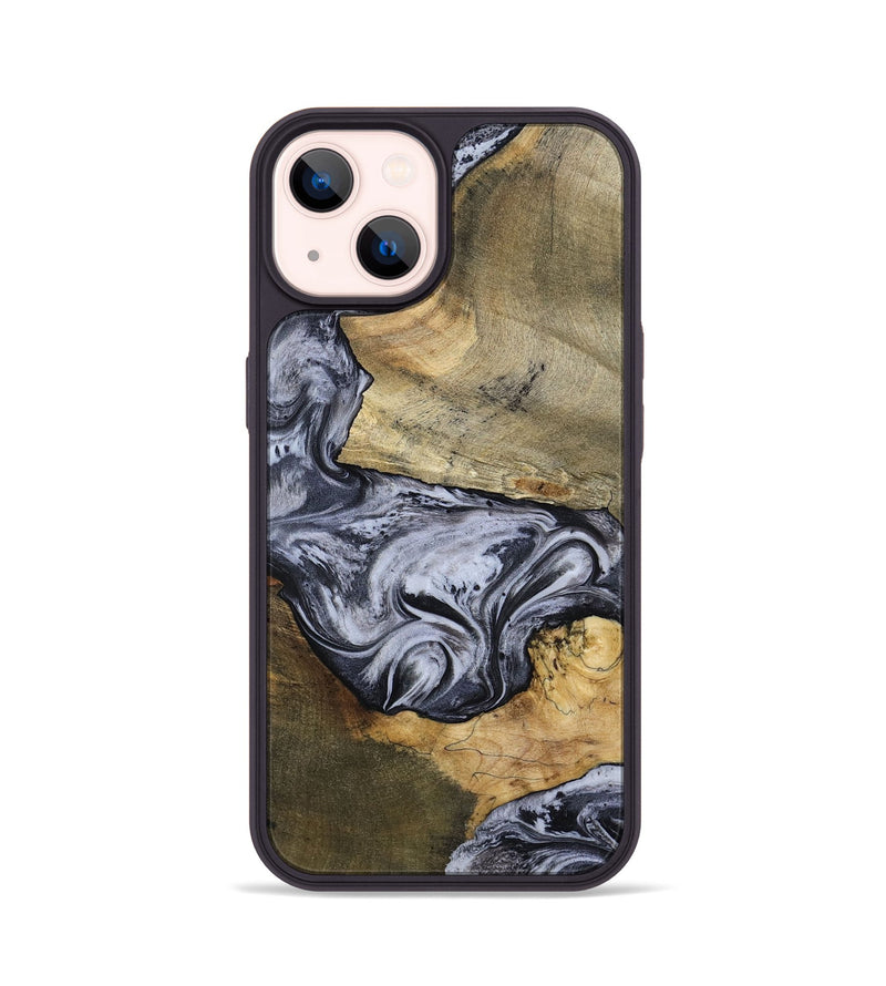 iPhone 14 Wood Phone Case - Ahmad (Black & White, 797774)