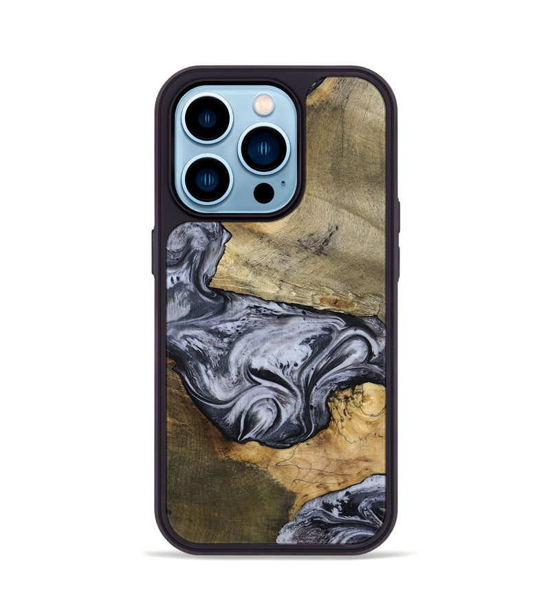 iPhone 14 Pro Wood Phone Case - Ahmad (Black & White, 797774)
