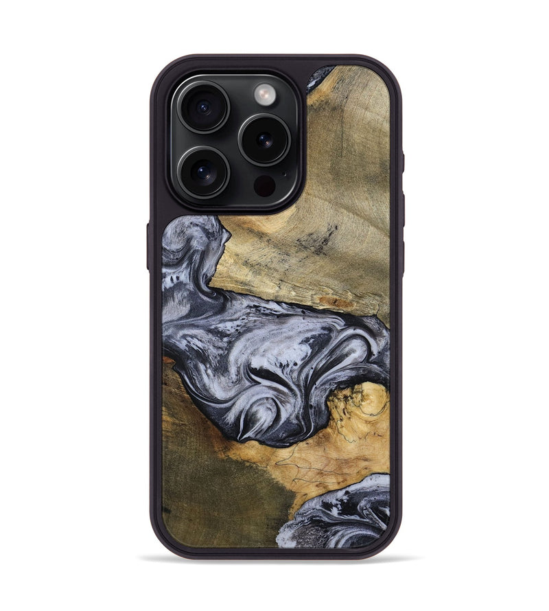 iPhone 15 Pro Wood Phone Case - Ahmad (Black & White, 797774)