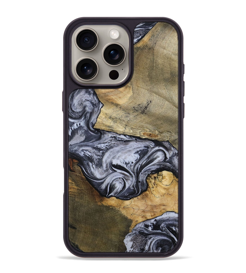 iPhone 16 Pro Max Wood Phone Case - Ahmad (Black & White, 797774)