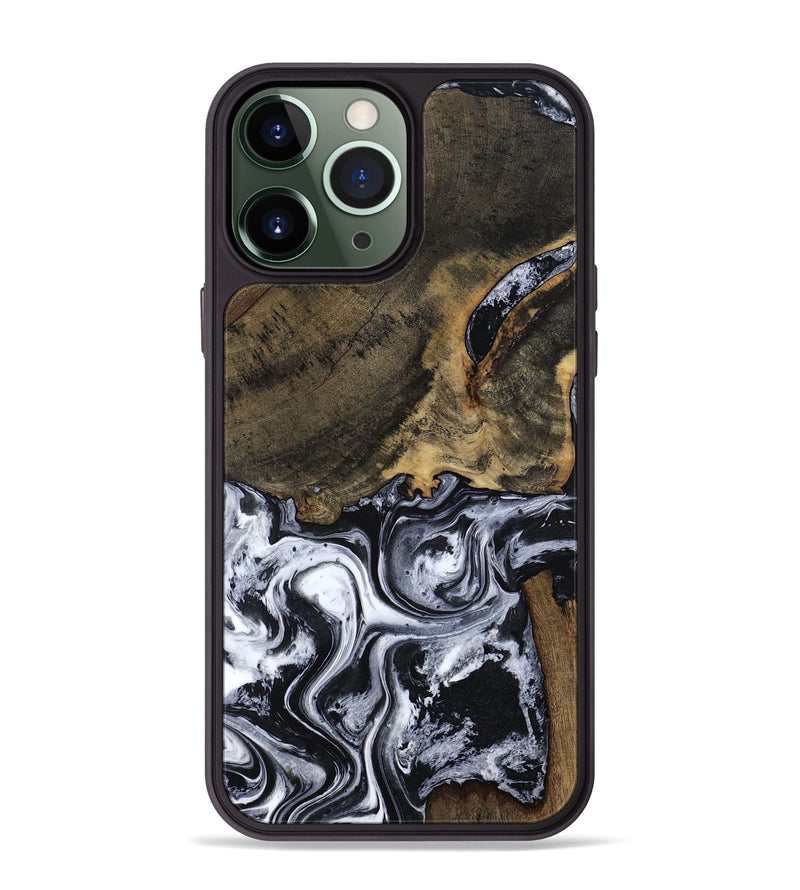 iPhone 13 Pro Max Wood Phone Case - Katlin (Black & White, 797779)