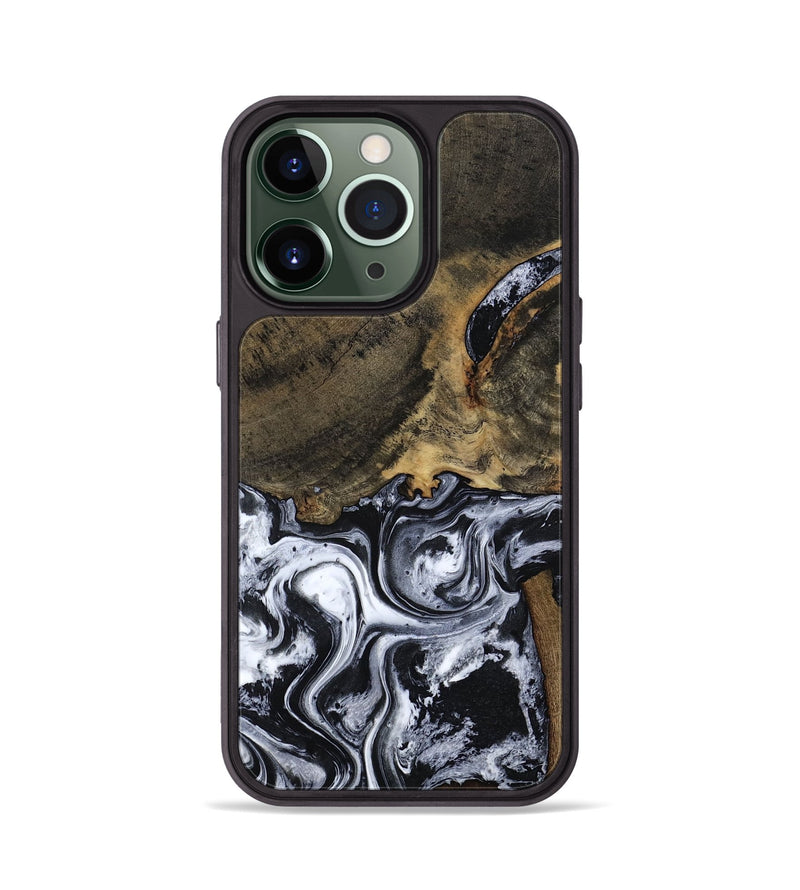iPhone 13 Pro Wood Phone Case - Katlin (Black & White, 797779)