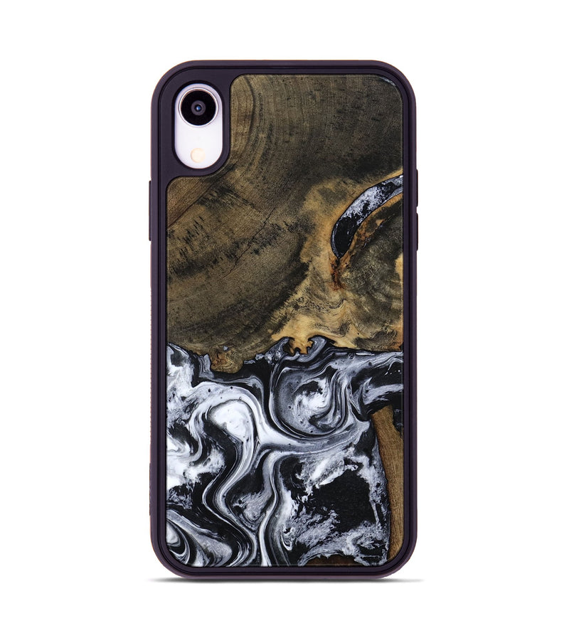 iPhone Xr Wood Phone Case - Katlin (Black & White, 797779)