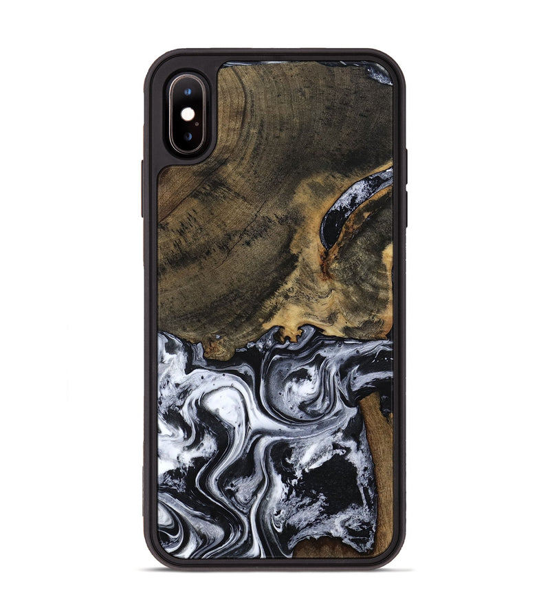 iPhone Xs Max Wood Phone Case - Katlin (Black & White, 797779)
