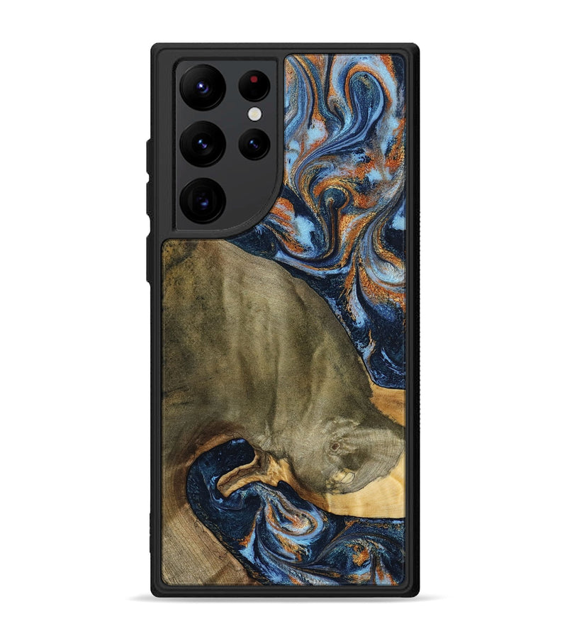 Galaxy S22 Ultra Wood Phone Case - Georgie (Teal & Gold, 797788)