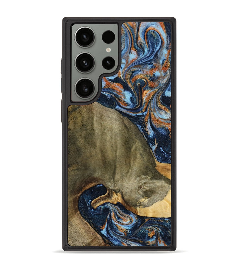 Galaxy S23 Ultra Wood Phone Case - Georgie (Teal & Gold, 797788)