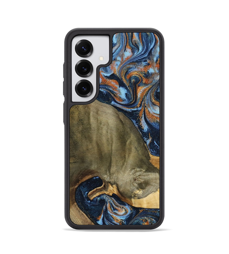 Galaxy S25 Wood Phone Case - Georgie (Teal & Gold, 797788)