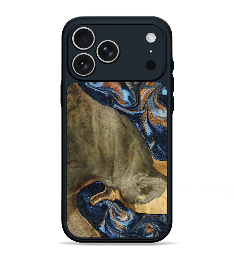 iPhone 17 Pro Max Wood Phone Case - Georgie (Teal & Gold, 797788)