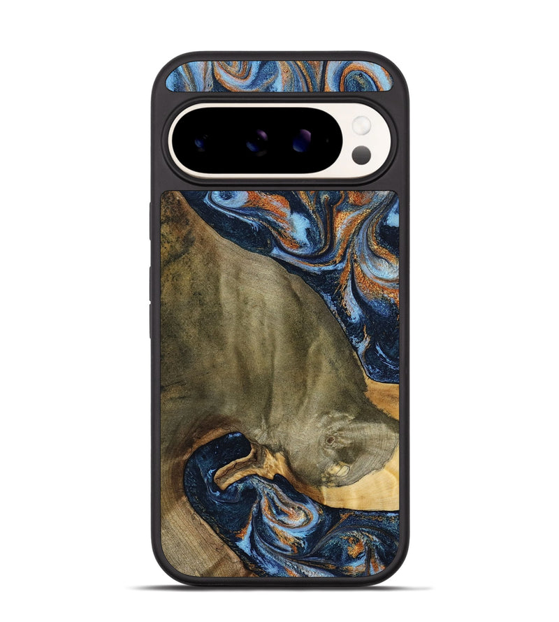 Pixel 9 Pro Wood Phone Case - Georgie (Teal & Gold, 797788)