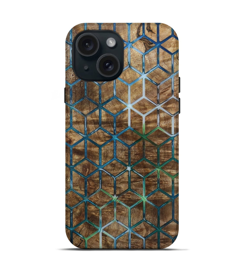 iPhone 15 Wood Live Edge Phone Case - Berry (Pattern, 797854)